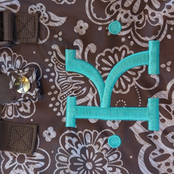 Thirty -one, brown floral cosmetic bag. Personalized initial K - Picture 4 of 6